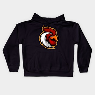 Illustration rooster mascot design Kids Hoodie